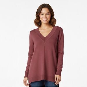 Melissa Paige V-Neck Sweater - Dusty Rose